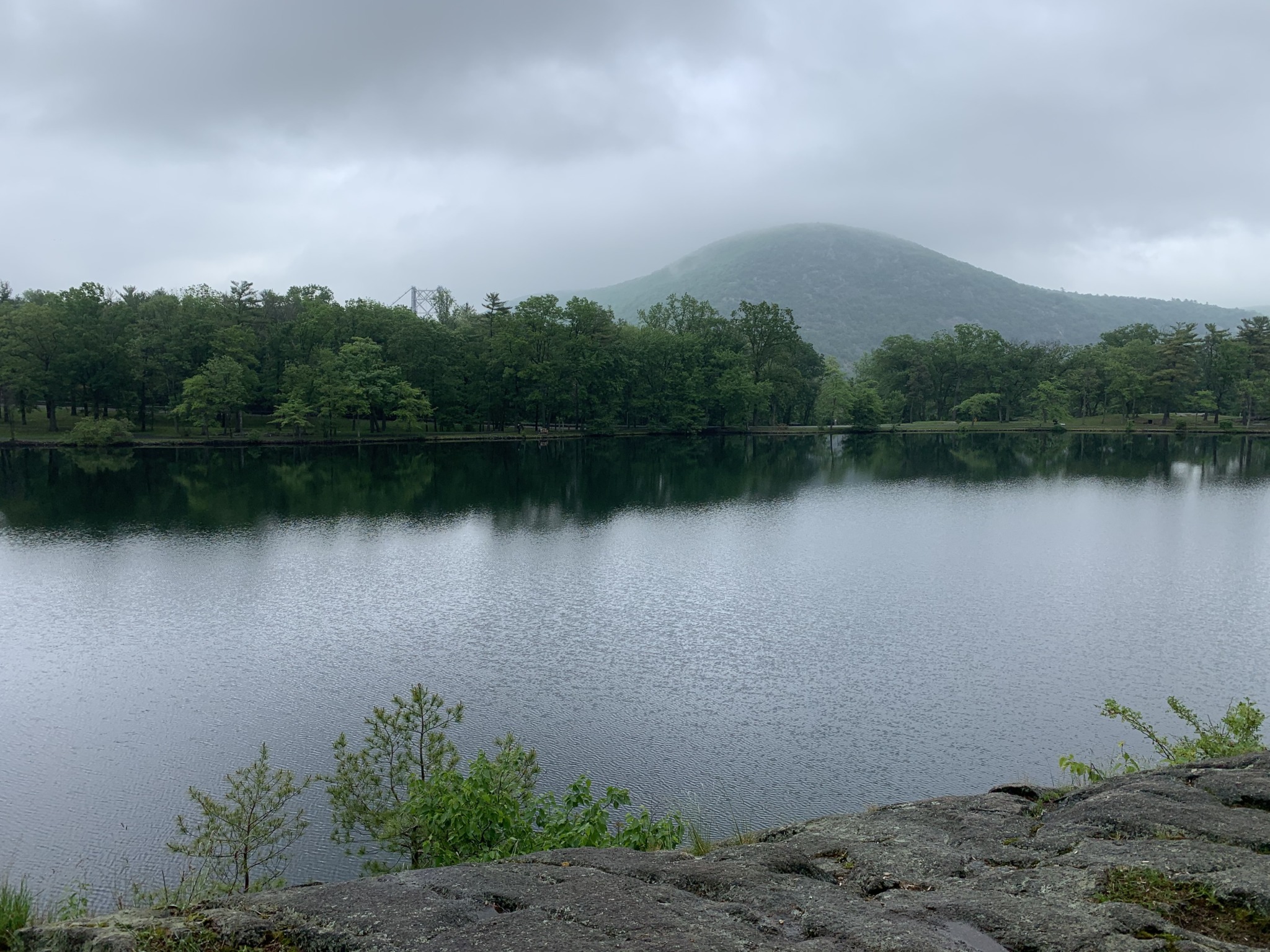 lake, mountains, and trees