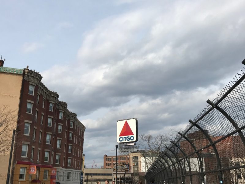 The Citgo sign can be seen from the Commonwealth Ave Bridge on Boston University's South Campus.