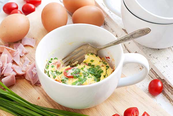 Egg quiche in a mug