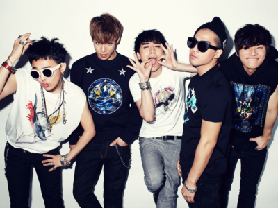 boy group BigBang poses for a photoshoot to promote their Alive album