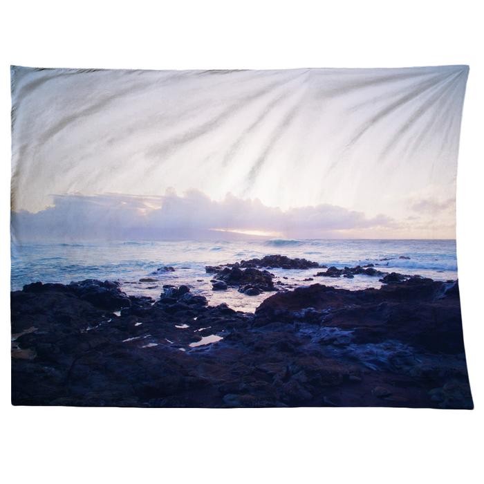 ocean sunset on tapestry