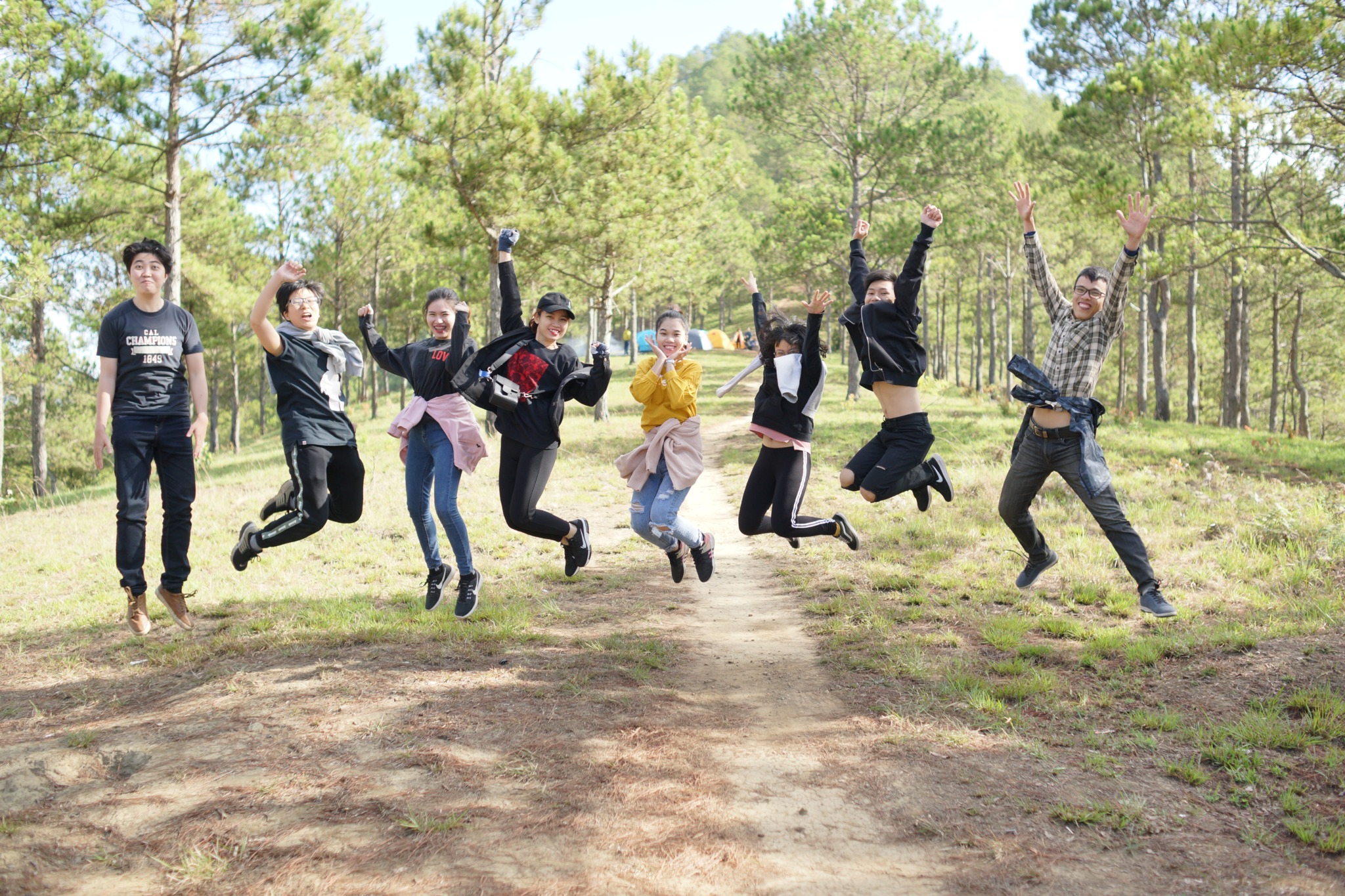 students outside