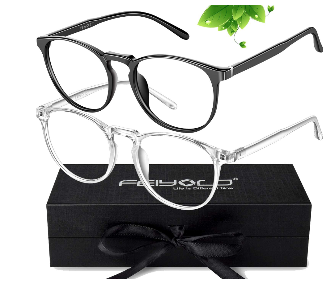 black and white 2 set piece of blue light blocking glasses