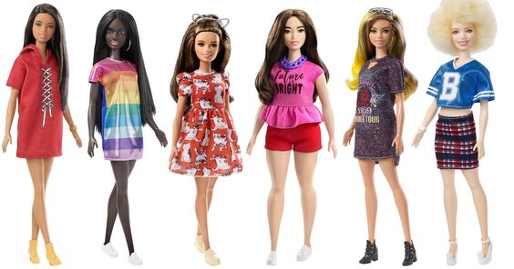 Variety of Barbie dolls