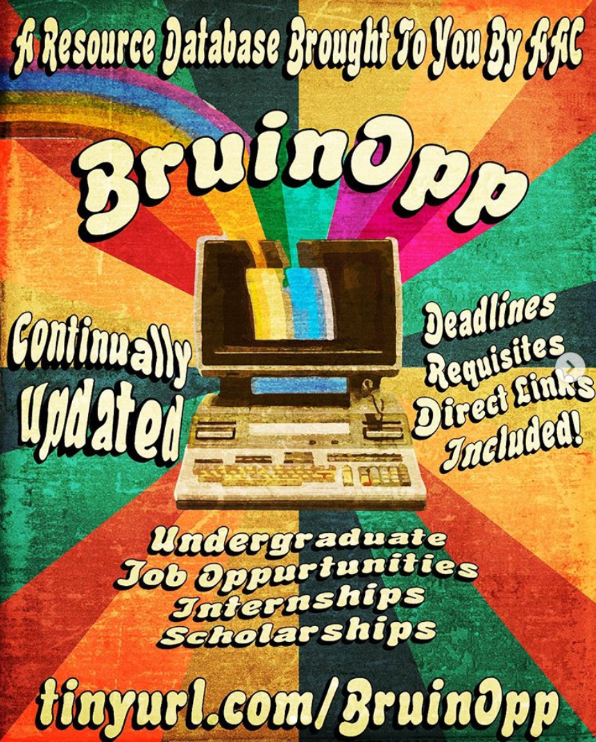 A retro computer sits below the word BruinOpp which is in bold letters.