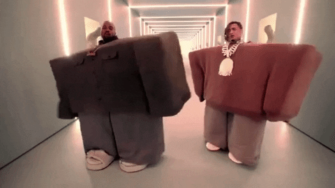 Kanye and lil pump in boxes from the I love it video 
