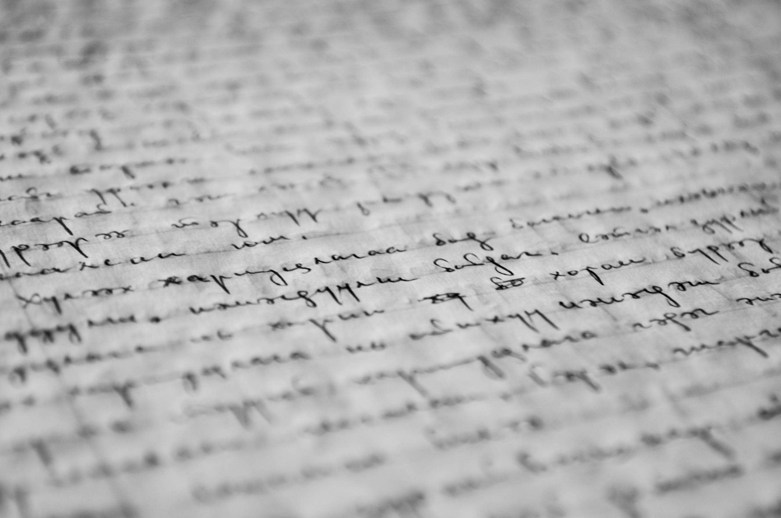 Close-up of writing in script