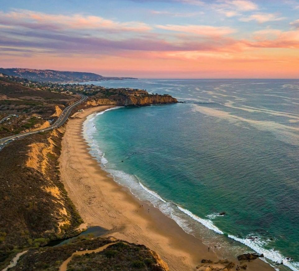 The Laguna beach coastline.