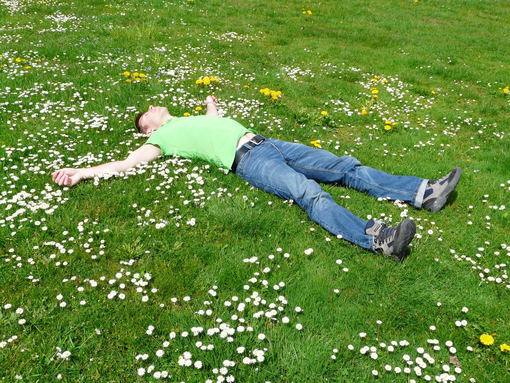 Man laying in the grass