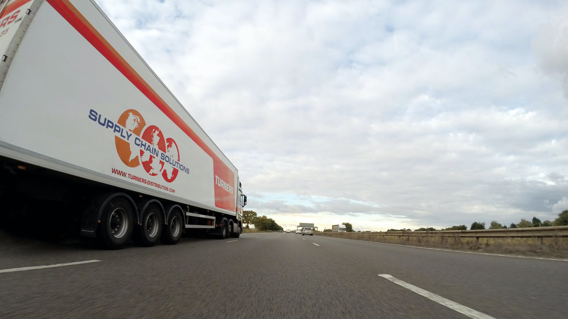 Moving truck on the road