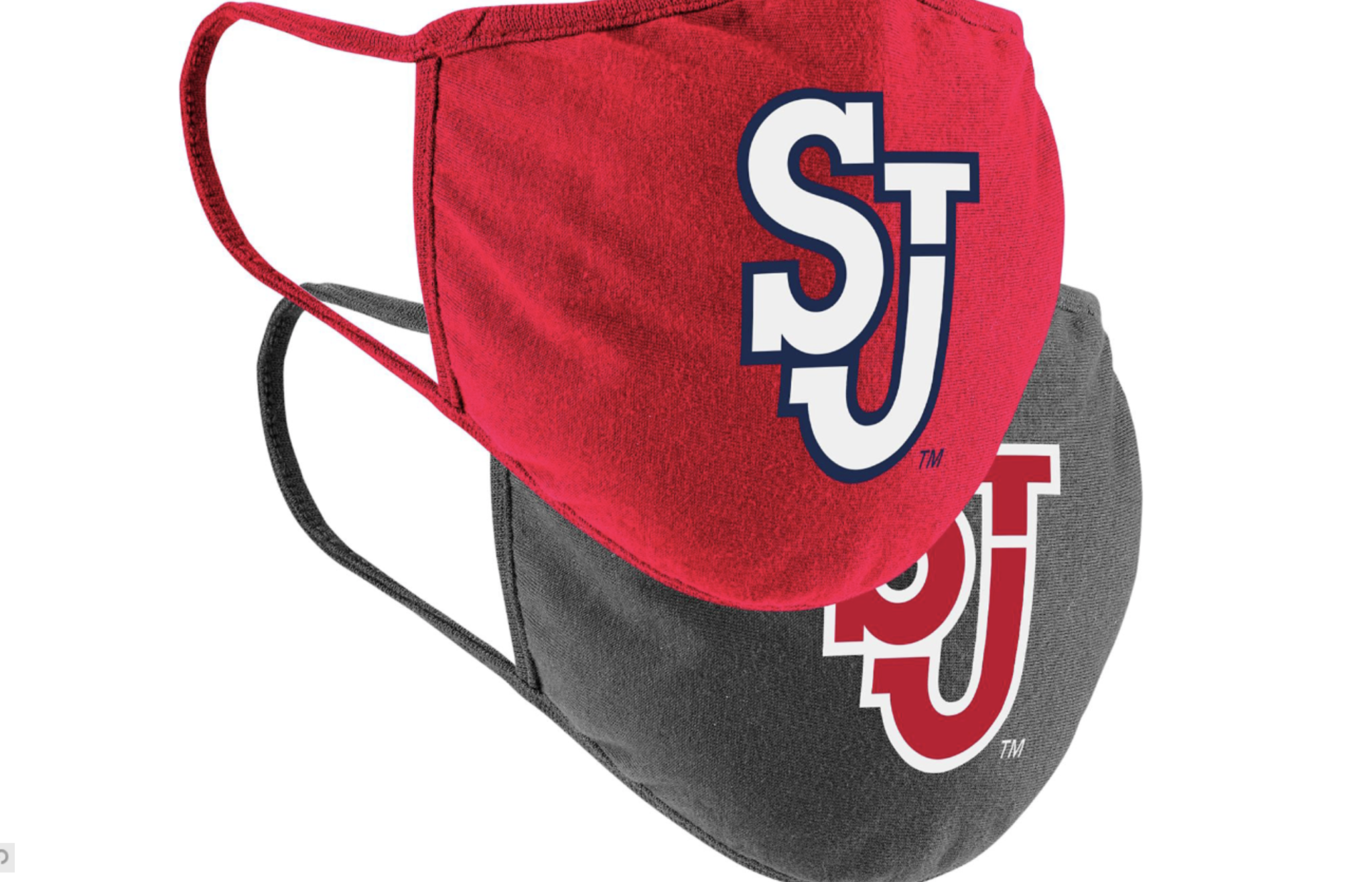 red and gray SJU face masks