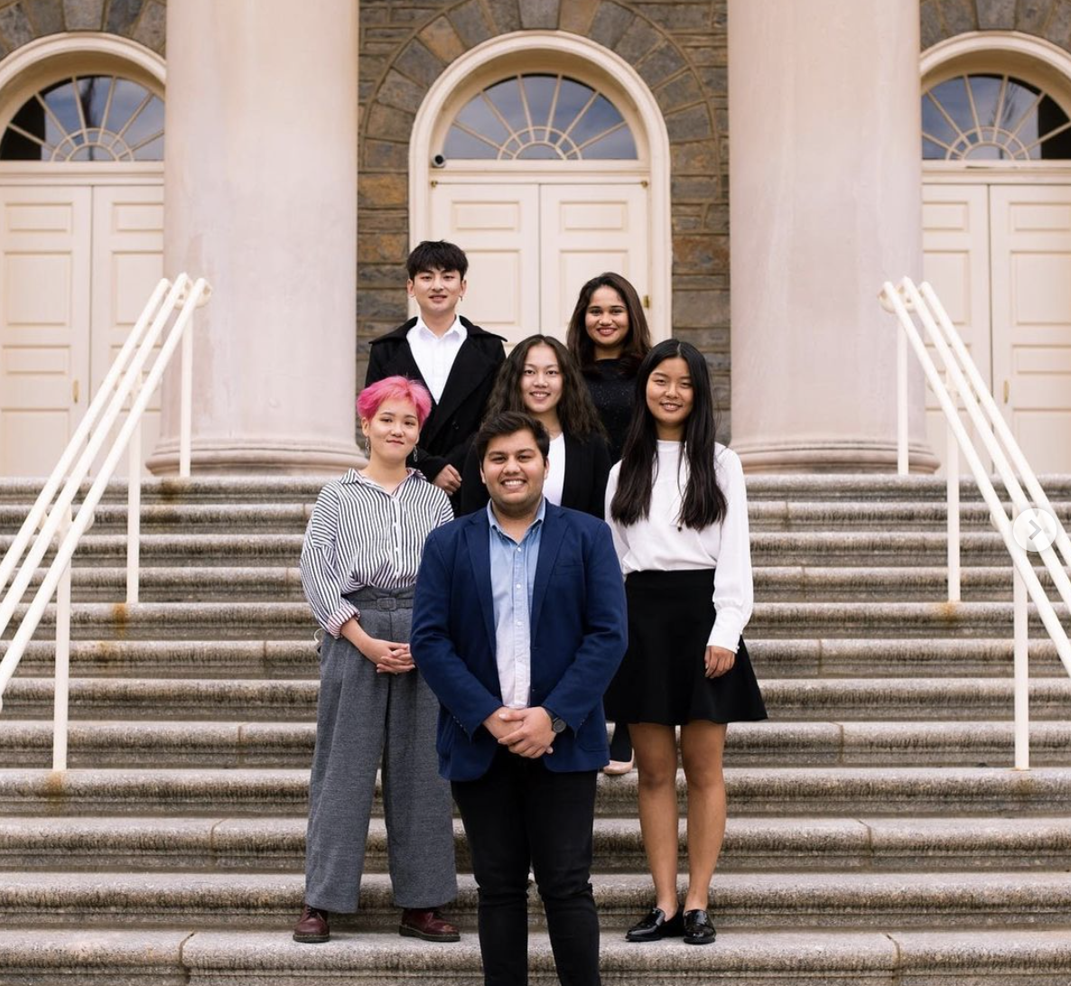 students at Penn state on steps