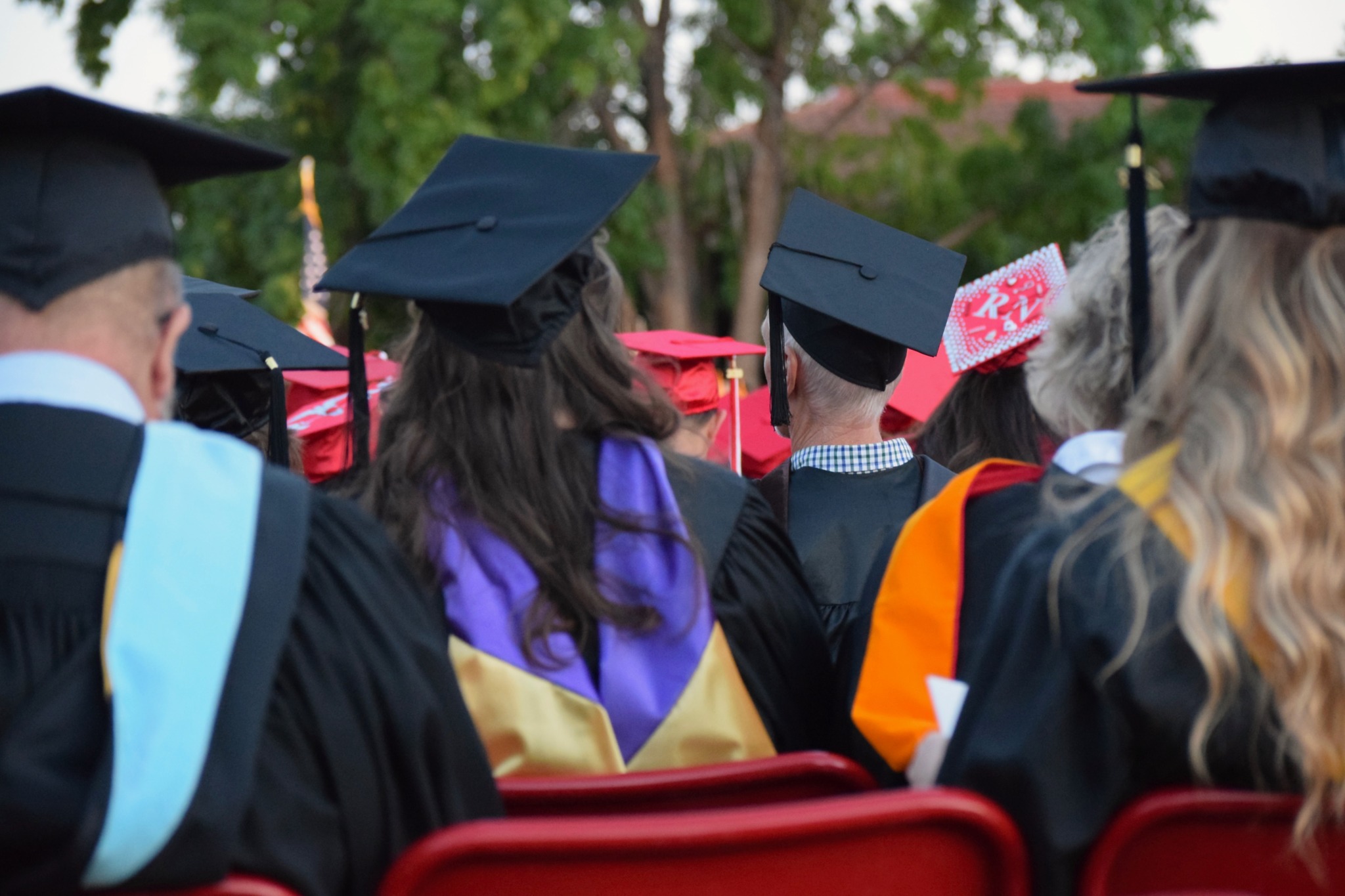 College graduates sitting for their graduation