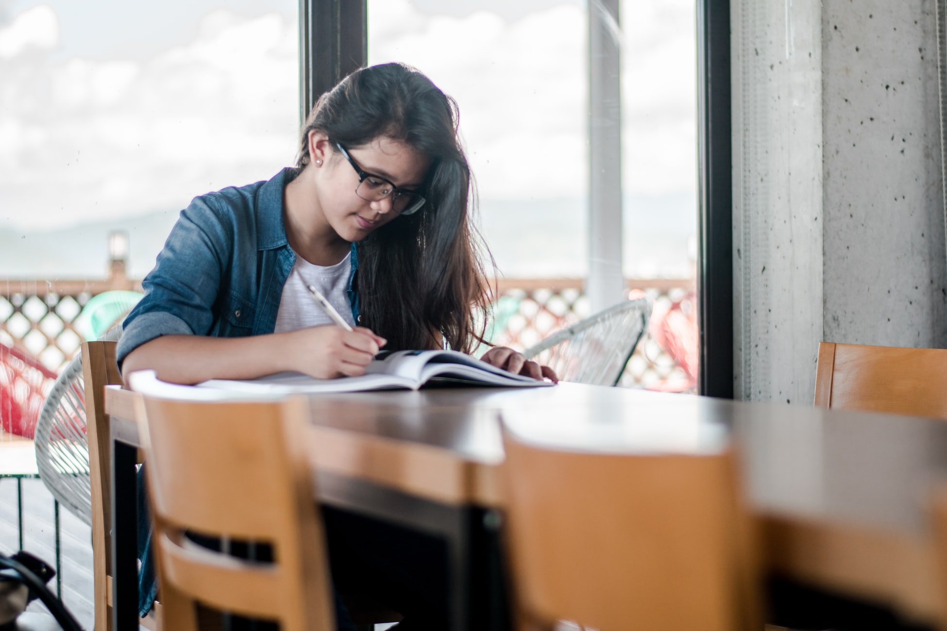 student studying