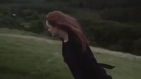 Running in a field gif