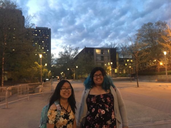 Zhang and friend at UMass Amherst