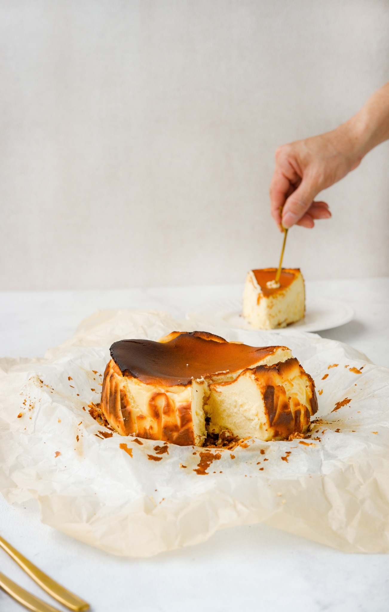 The great british baking show burnt basque cheesecake