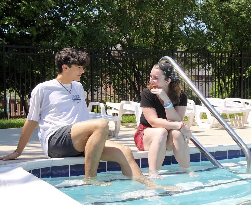 George Washington University students at the Mount Vernon campus pool