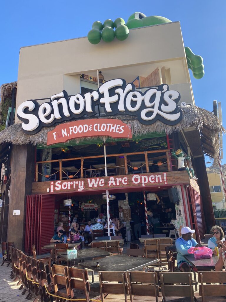 Photo of Señor Frog’s, a popular bar chain, in Cabo San Lucas