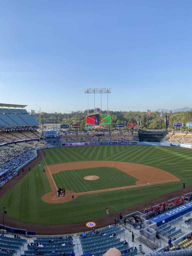 Photo of the inside of Dodger’s Stadium in Los Angeles