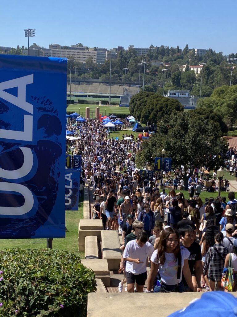 Photo of the crowds at club rush at UCLA