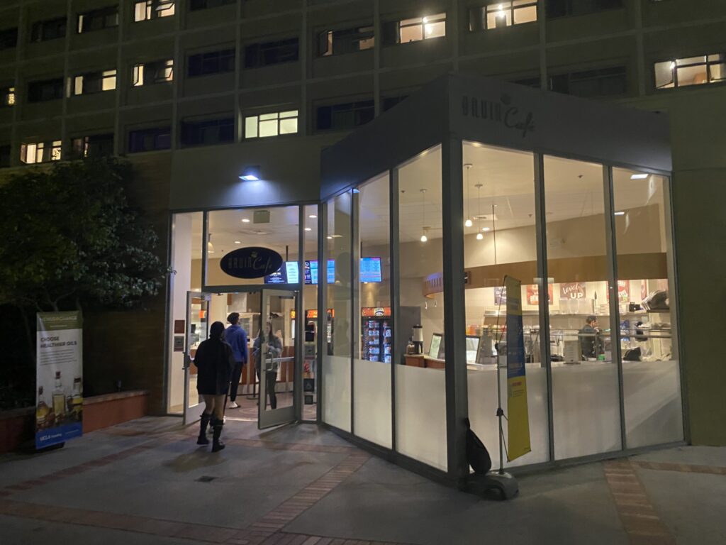 Exterior shot of Bruin Café Dining Hall