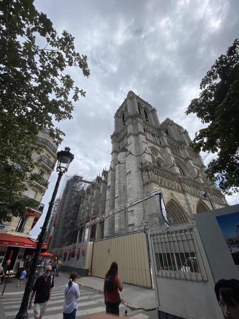 Photo showing the construction process of The Notre Dame in Paris