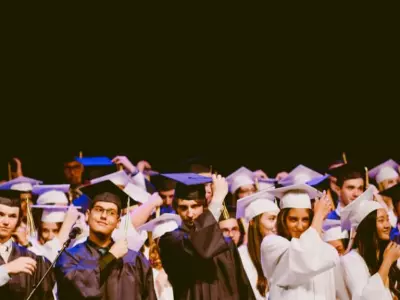 college students at graduation